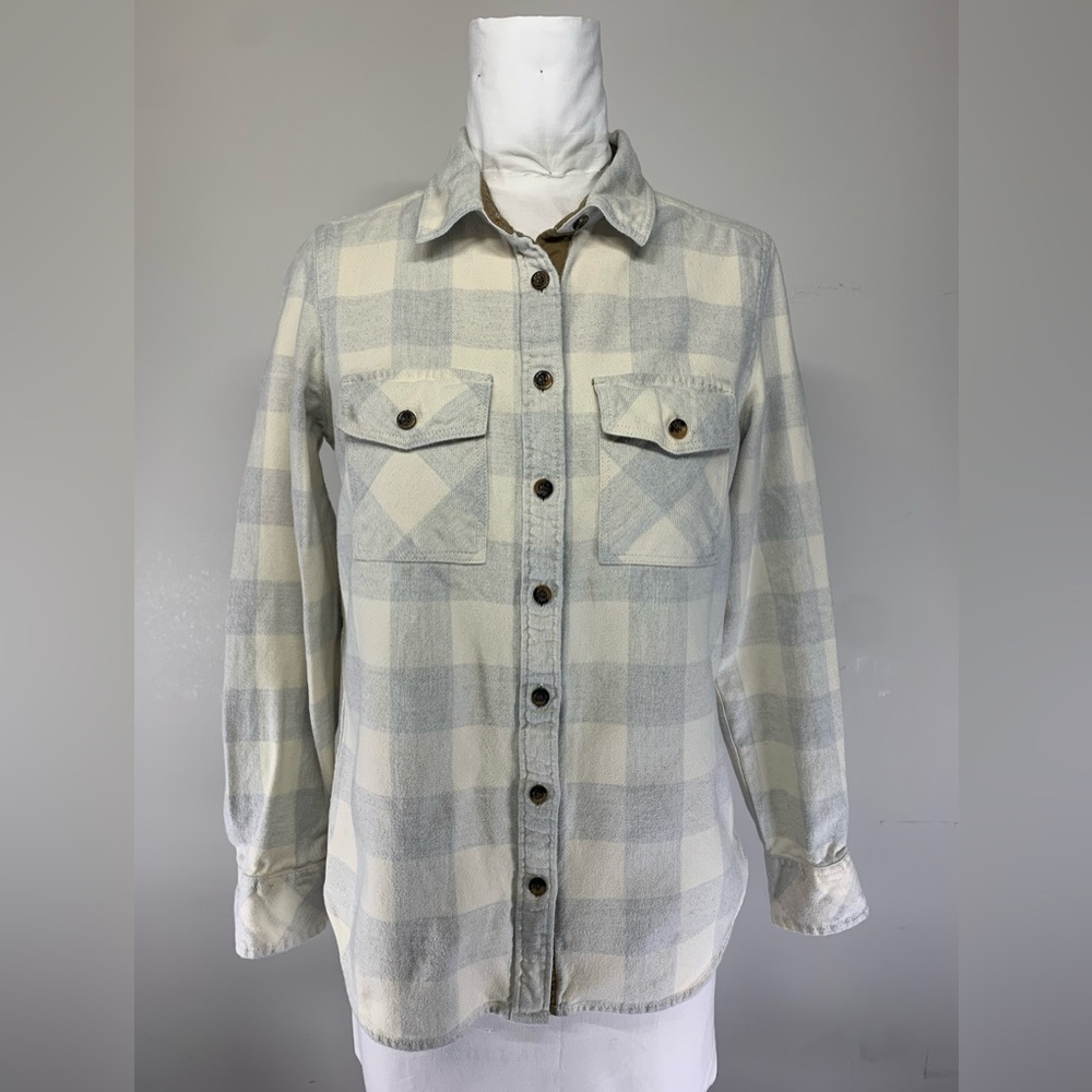 Roots Park Plaid Flannel Shirt with Corduroy Elbow Patches